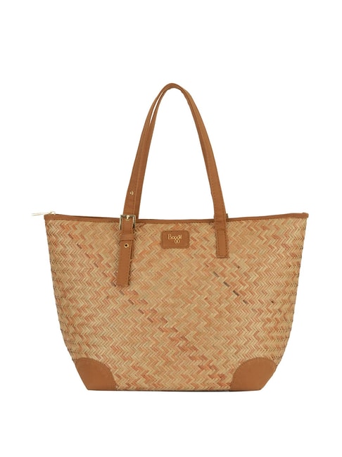 Baggit Canery Parina Tan Textured Tote Handbag Price in India