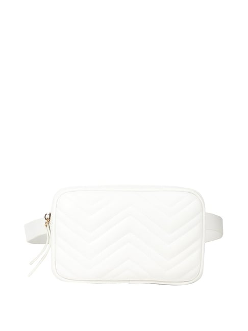 Forever 21 White Solid Waist Pouch for Women