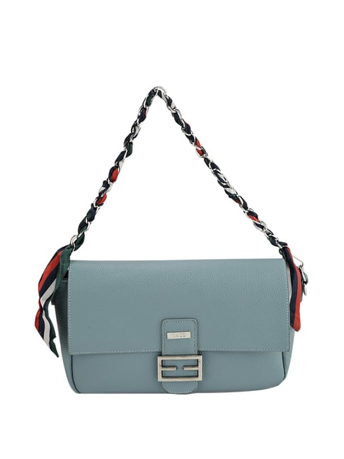 Buy Kazo Powder Blue Small Solid Handbag For Women At Best Price