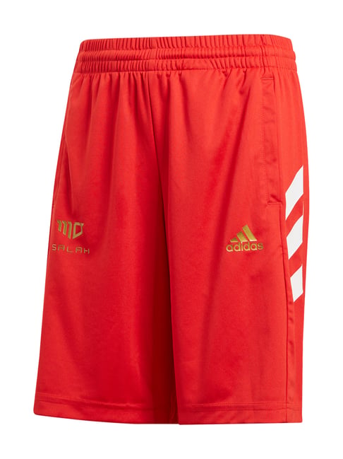 Adidas Kids Red Mid Rise Sport Shorts-image-2