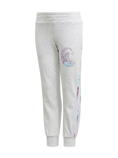 Adidas Kids Grey Cotton Printed Joggers