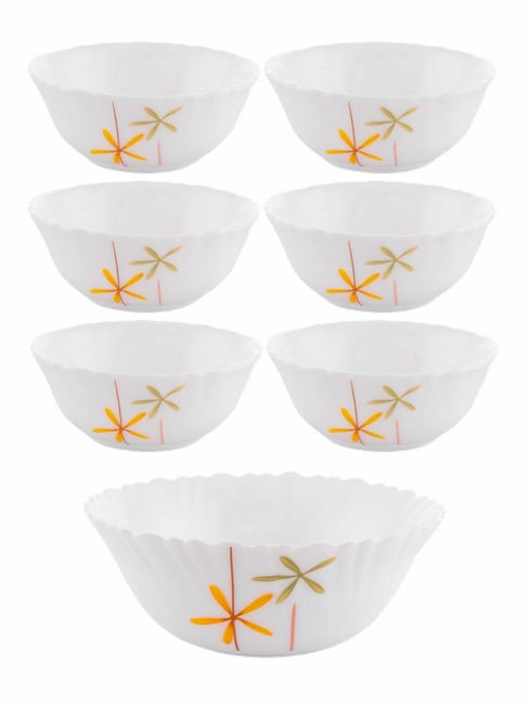 Buy LaOpala White Opalware Pudding Bowls Set of 7 at Best Price