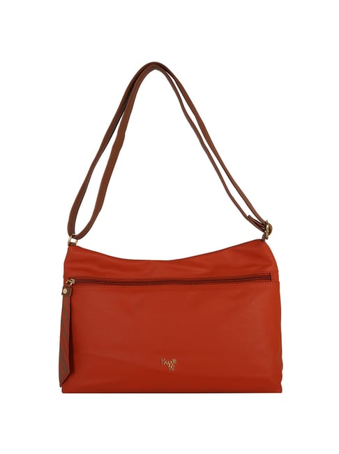 baggit red solid sling bag