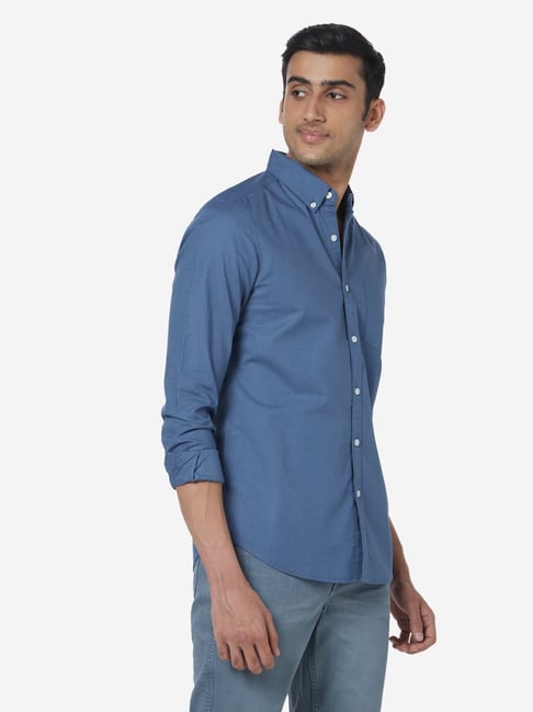 Buy WES Casuals by Westside Blue Slim-Fit Shirt Online at best