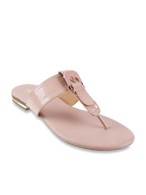 Mochi Women's Pink T-Strap Sandals