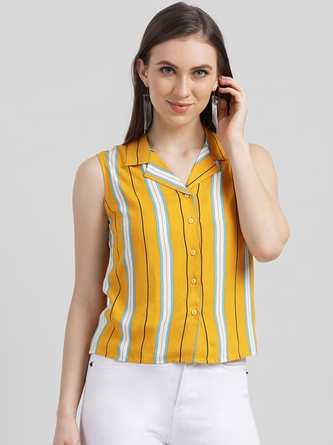 Zink London Mustard Striped Shirt