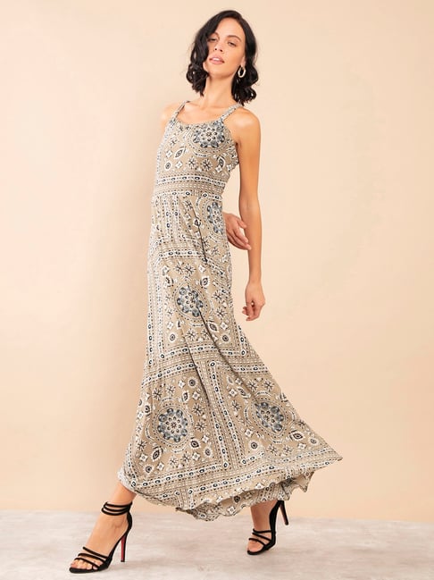 Zink London Grey Printed Dress Price in India