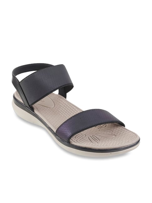 Buy Mochi Women's Black Sling Back Wedges for Women at Best
