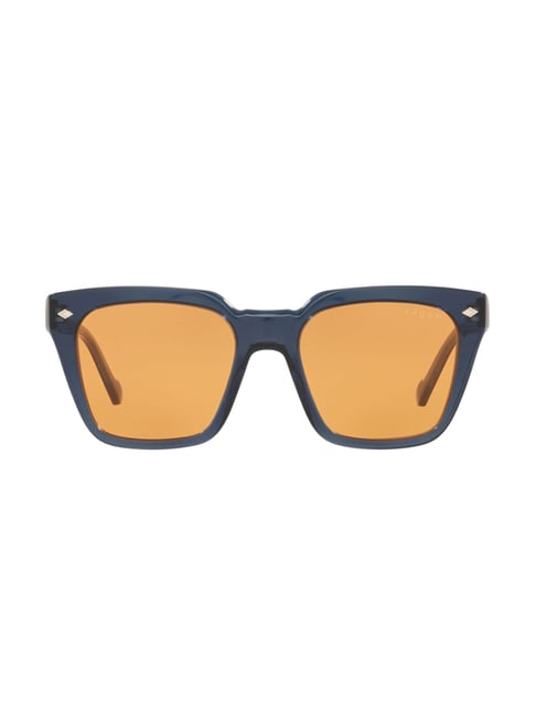 ASOS DESIGN square sunglasses with orange lens in black | ASOS