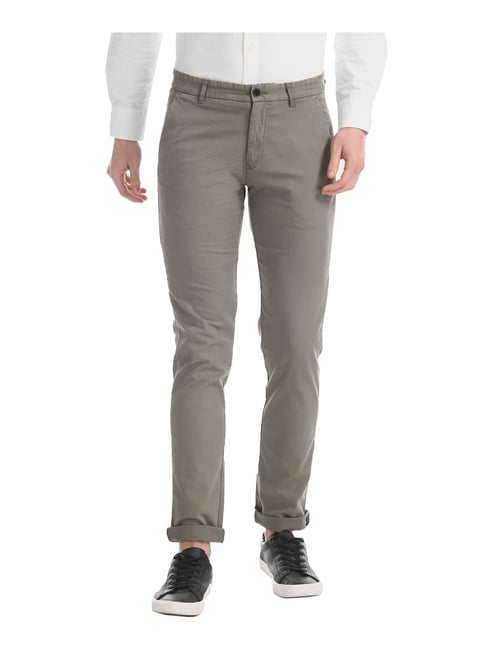 Buy Arrow Sport Mens Solid Off White Slim Fit Casual Trousers Online - Lulu  Hypermarket India