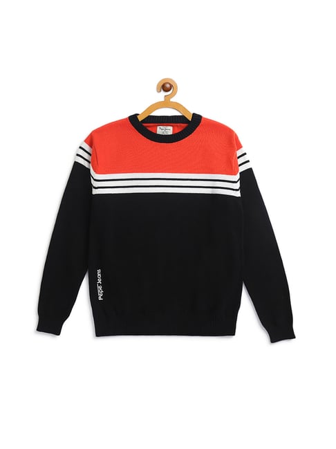 Pepe Jeans Kids Black Printed Sweater