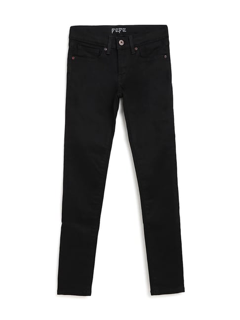 Pepe Jeans Kids Black Solid Jeans