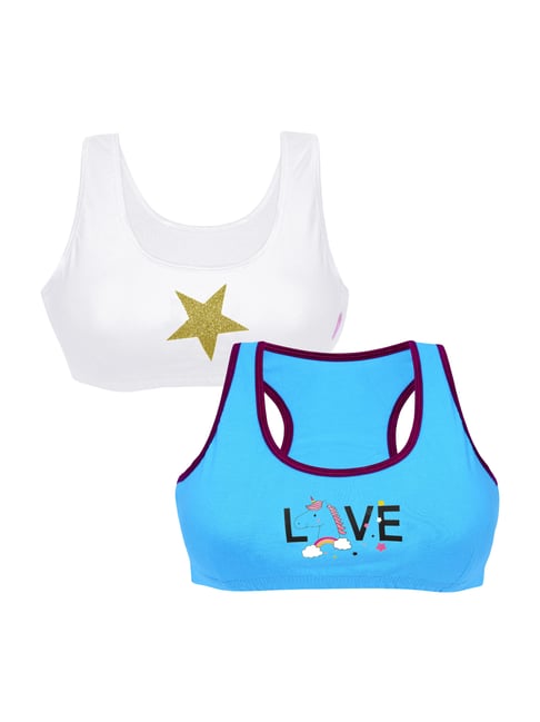 Buy D'chica Kids Multi Cotton Printed Bras - Pack of 2 for Girls Clothing  Online @ Tata CLiQ