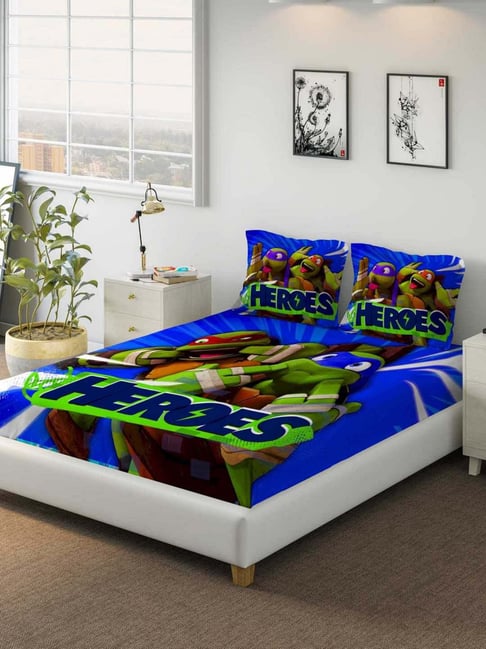 DDecor Viacom Blue & Green Cotton 150 TC Kids Bed Sheet Set-DDecor-HomeFurnishing-TATA CLIQ