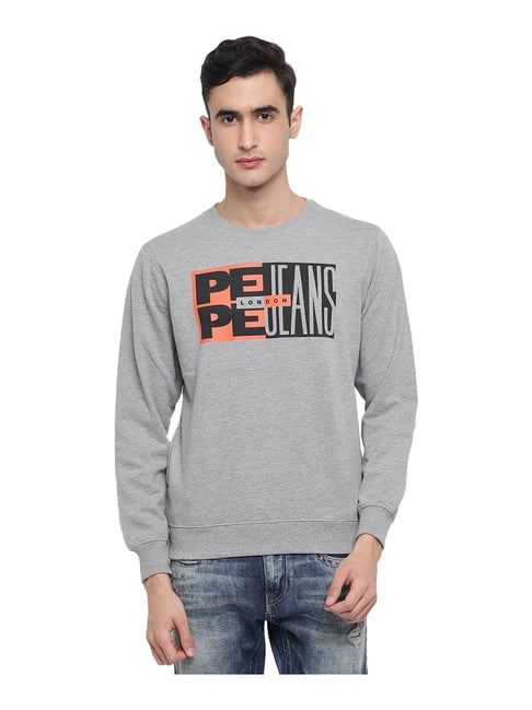 Buy Pepe Jeans Grey Round Neck Sweatshirt for Men's Online Tata CLiQ