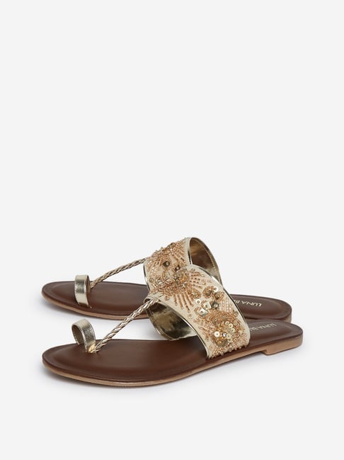 Women's Beaded Wrapped Sandals with Open Toes and Heels - Brown