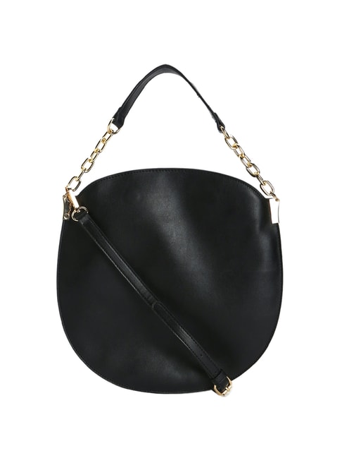 Forever 21 Black Solid Medium Tote Handbag Price in India