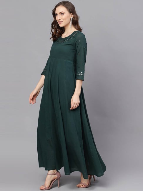 Aks green shop maxi dress