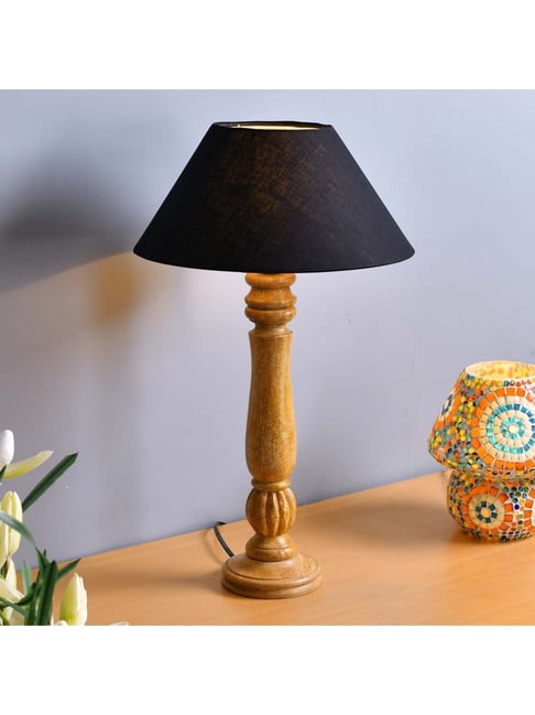 Buy Homesake Classic Victorian Brown Wooden Table Lamp with Black