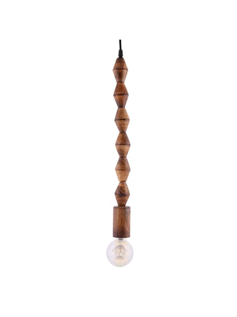 Homesake Rustic Brown Wooden Diamond Beaded Swag Hanging Light - Set of 1 (Bulb not included)-picture-41