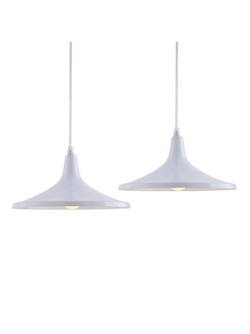 Homesake Danish Shade White Metal Vintage Pendant Light - Set of 2 (Bulb not included)-picture-47