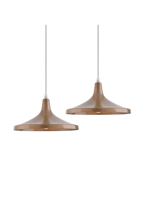 Homesake Danish Shade Brown Metal Vintage Pendant Light Set of (Bulb  not included)
