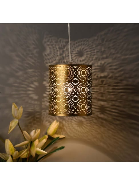 Homesake Antique Filigree Golden Metal Pendant Light - Set of 1-picture-36