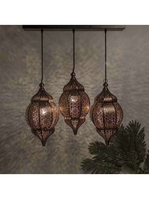 Homesake 3-Lights Linear Cluster Brown Metal Classic Moroccan Orb Pendant Light - Set of 1-picture-39