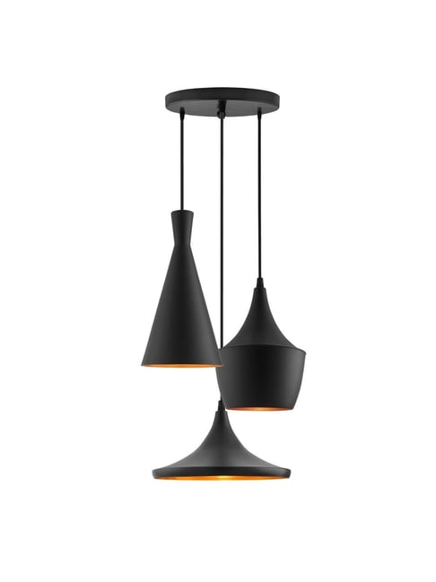 Homesake 3-Lights Round Cluster Black Metal Modern Tri-Nordic Pendant Light  (Bulb not included)-picture-24