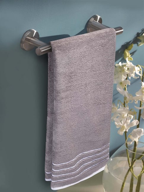 Mark Home Simply Soft Dark Grey Cotton 500 GSM Zero Twist Anti Bacterial Ladies Towel - Set of 1