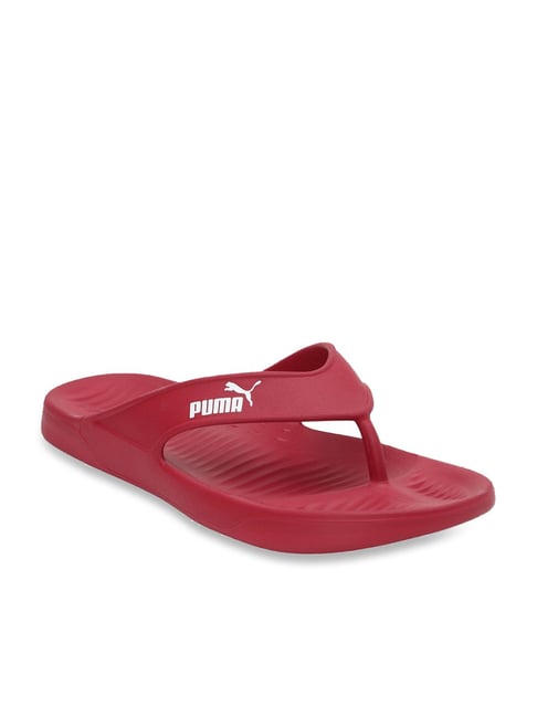 puma red flip flops