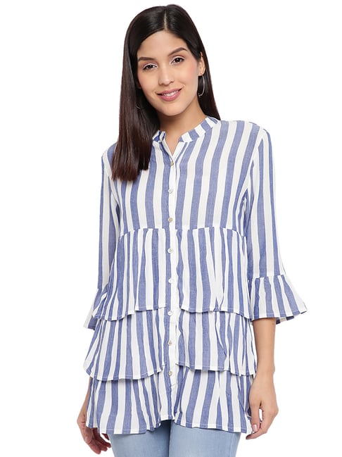 Pepe Jeans Blue & White Striped Shirt