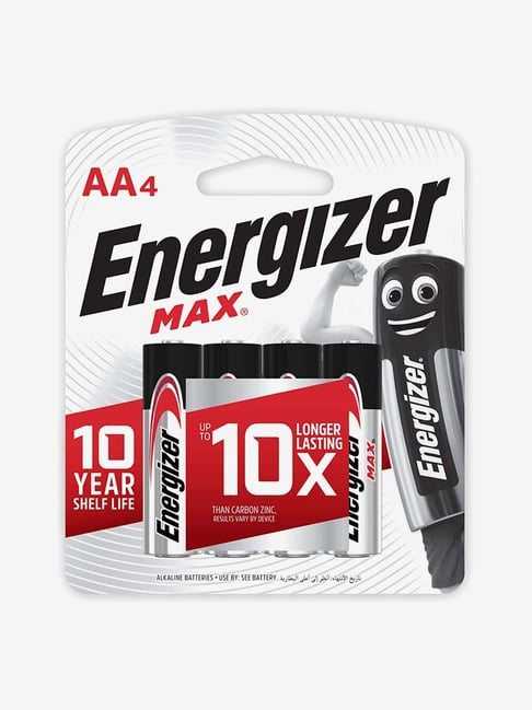 Energizer MAX 2A BP4 Alkaline Batteries (Silver)