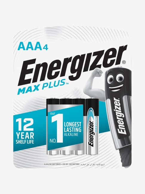 Energizer MAX PLUS 3A BP4 Alkaline Batteries (Silver)