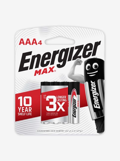 Energizer MAX 3A BP4 Alkaline Batteries (Silver)