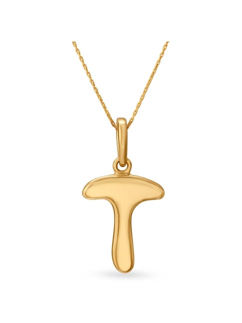 18K YELLOW GOLD PRINCESS BLOCK LETTER “T” NECKLACE - Roberto Coin - North  America