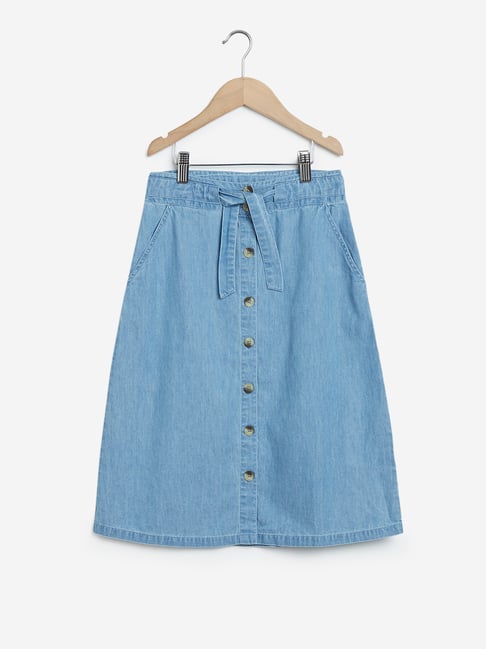 Blue Monogram Denim Skirt