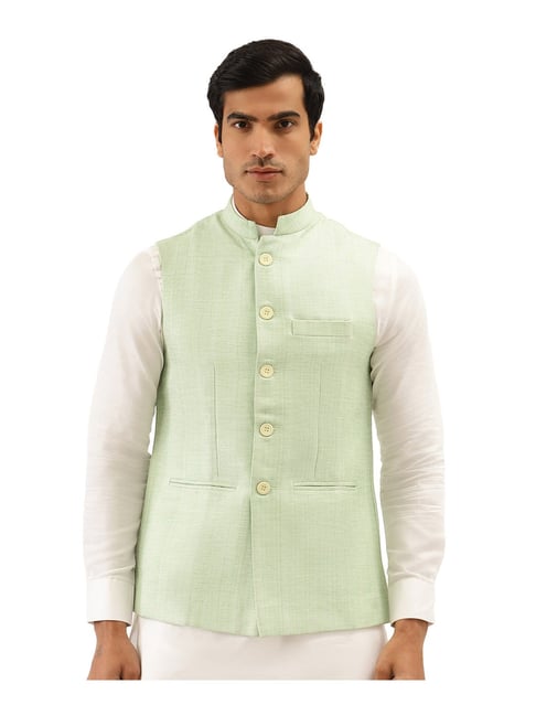 Green Polyester Embroidered Bandhgala Jacket Set Design by The Ethnic Co at  Pernia's Pop Up Shop 2023