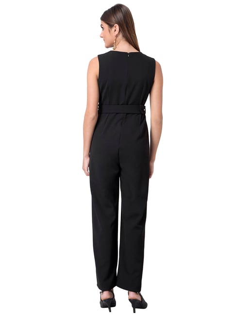 Buy FabAlley Black V Neck Jumpsuit for Women Online @ Tata CLiQ