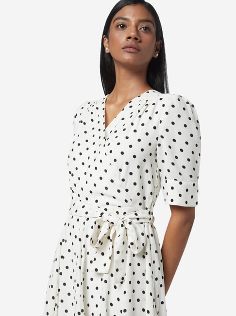 dotted white dress