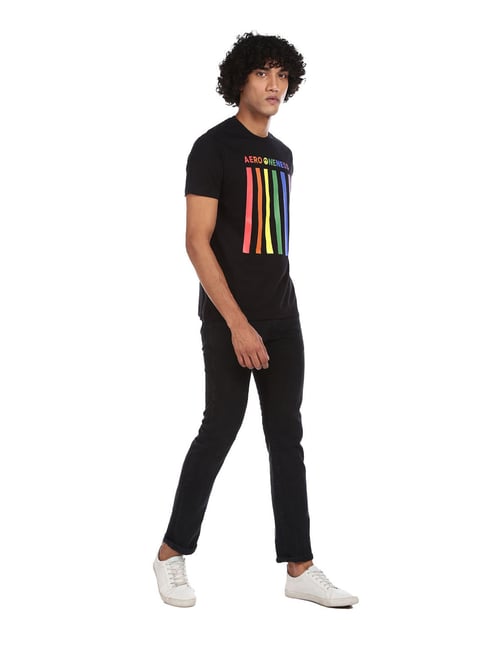 Aeropostale Black Printed T-Shirt - Flexi Collection