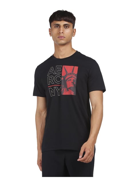 Aeropostale Black Printed T-Shirt - Flexi Collection