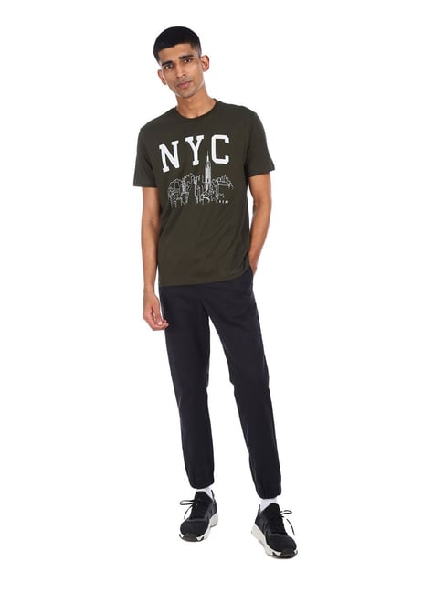 Aeropostale Olive Graphic Print T-Shirt - Flexi Collection