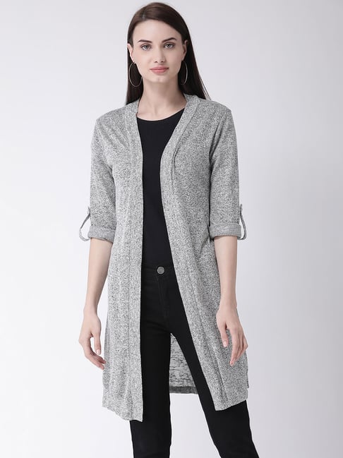 Latin Quarters Grey Textured Shrug