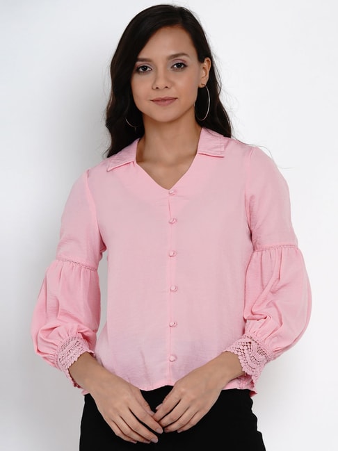 Latin Quarters Pink Regular Fit Shirt Price in India