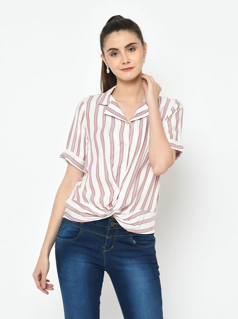 Latin Quarters Pink Striped Top