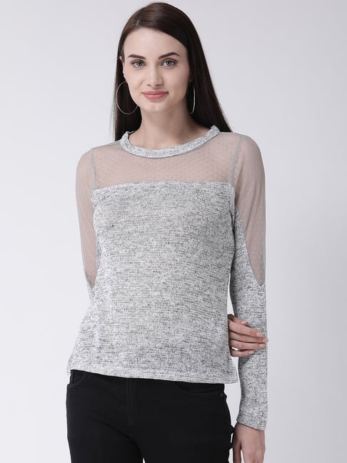 Latin Quarters Grey Textured Top