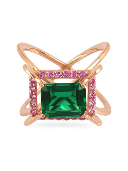 Buy Mia by Tanishq 14k Rose Gold Mai Tai Ring Online At Best Price