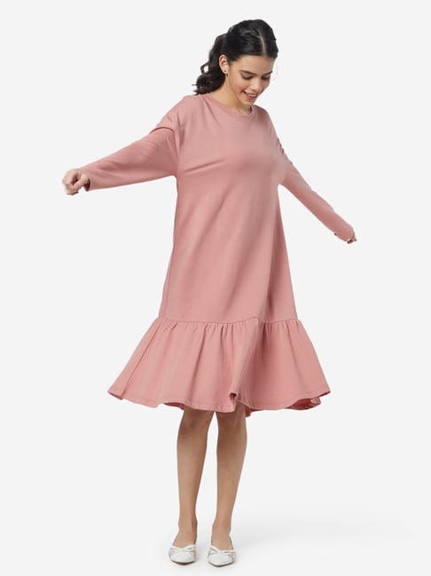 Buy LOV by Westside Dusty Pink A-Line Shift Dress Online at best price at TataCLiQ