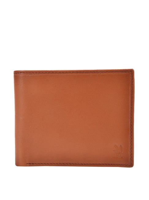 Buy Woodland Tan Leather Bi-Fold Wallet for Men Online At Best